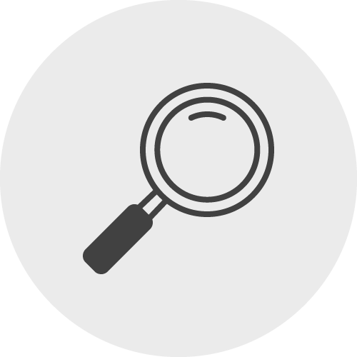 Icon depicting magnifying glass